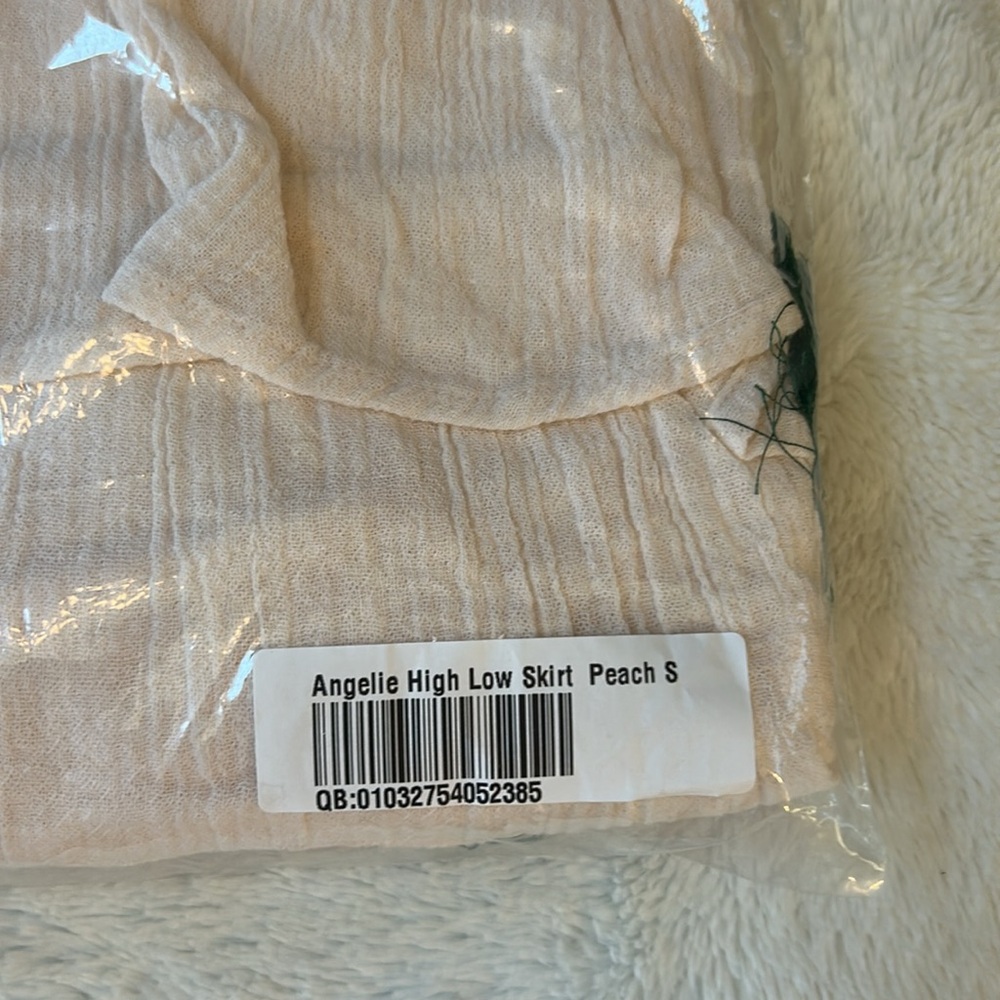 NWT Guadalupe Angeline High Low Skirt Peach Green Tassel Size Small - Picture 7 of 8